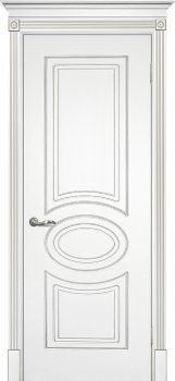 Межкомнатная дверь ТЕКОНА Смальта 03 Белый ral 9003  патина серебро фото