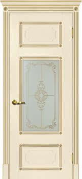 Межкомнатная дверь МАРИАМ Флоренция-3 магнолия, патина золото фото