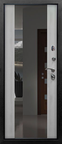 Дверь Снедо Сенатор 2К Венге / Белая лиственница Зеркало - Внутренняя панель