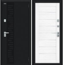 Дверь Браво Thermo Техно Декор-2 Букле черное/Snow Melinga фото