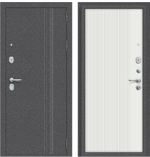 Дверь Браво Тайга-9 Вертикаль Антик Серебряный/Белый фото