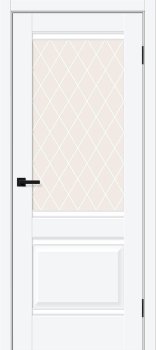Межкомнатная дверь Прима-3, White Silk фото