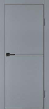 Межкомнатная дверь PROFILO PORTE П-19 кромка АБС черная c 4-х ст. Серый матовый фото