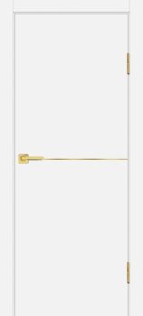 Межкомнатная дверь PROFILO PORTE П-19 ал. молдинг Золото Белый матовый фото