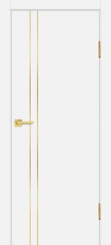 Межкомнатная дверь PROFILO PORTE П-20 ал. молдинг Золото Белый матовый фото