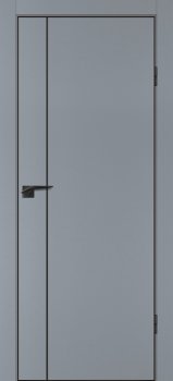 Межкомнатная дверь PROFILO PORTE П-21 кромка АБС черная c 4-х ст. Серый матовый фото