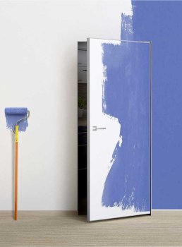 Межкомнатная дверь PROFILO PORTE ПХ-0 ИНВИЗИБЛ кромка Ал. мат. с 4-х сторон Белый грунт фото