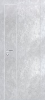 Межкомнатная дверь PROFILO PORTE ПХ-14  черная кромка с 4-х ст. Серый бетон фото