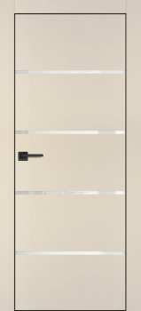 Межкомнатная дверь PROFILO PORTE ПХ-17 черная кромка с 4-х ст. Бежевый матовый фото