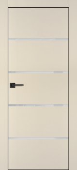 Межкомнатная дверь PROFILO PORTE ПХ-17 черная кромка с 4-х ст. Бежевый матовый фото