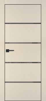 Межкомнатная дверь PROFILO PORTE ПХ-17 черная кромка с 4-х ст. Бежевый матовый фото