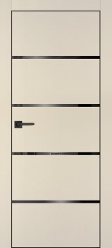 Межкомнатная дверь PROFILO PORTE ПХ-17 черная кромка с 4-х ст. Бежевый матовый фото