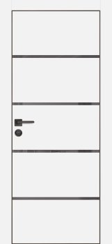 Межкомнатная дверь PROFILO PORTE ПХ-17 черная кромка с 4-х ст. Белый матовый фото