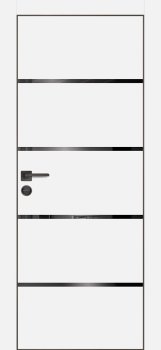 Межкомнатная дверь PROFILO PORTE ПХ-17 черная кромка с 4-х ст. Белый матовый фото