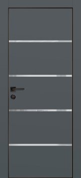 Межкомнатная дверь PROFILO PORTE ПХ-17 черная кромка с 4-х ст. Графит матовый фото