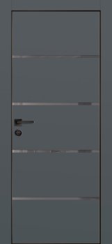 Межкомнатная дверь PROFILO PORTE ПХ-17 черная кромка с 4-х ст. Графит матовый фото