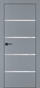 Межкомнатная дверь PROFILO PORTE ПХ-17 черная кромка с 4-х ст. Серый матовый фото