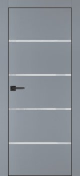 Межкомнатная дверь PROFILO PORTE ПХ-17 черная кромка с 4-х ст. Серый матовый фото