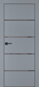 Межкомнатная дверь PROFILO PORTE ПХ-17 черная кромка с 4-х ст. Серый матовый фото