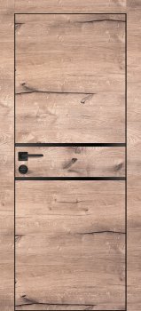 Межкомнатная дверь PROFILO PORTE ПХ-18 черная кромка с 4-х ст. Дуб пацифик фото