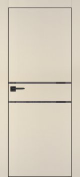 Межкомнатная дверь PROFILO PORTE ПХ-18 черная кромка с 4-х ст. Бежевый матовый фото