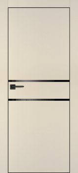 Межкомнатная дверь PROFILO PORTE ПХ-18 черная кромка с 4-х ст. Бежевый матовый фото