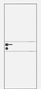 Межкомнатная дверь PROFILO PORTE ПХ-18 черная кромка с 4-х ст. Белый матовый фото