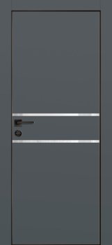 Межкомнатная дверь PROFILO PORTE ПХ-18 черная кромка с 4-х ст. Графит матовый фото