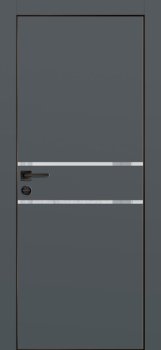 Межкомнатная дверь PROFILO PORTE ПХ-18 черная кромка с 4-х ст. Графит матовый фото