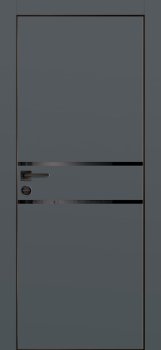 Межкомнатная дверь PROFILO PORTE ПХ-18 черная кромка с 4-х ст. Графит матовый фото