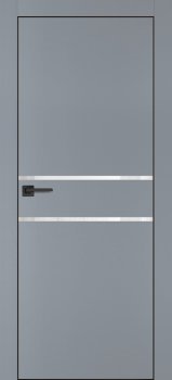 Межкомнатная дверь PROFILO PORTE ПХ-18 черная кромка с 4-х ст. Серый матовый фото