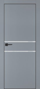 Межкомнатная дверь PROFILO PORTE ПХ-18 черная кромка с 4-х ст. Серый матовый фото