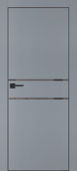 Межкомнатная дверь PROFILO PORTE ПХ-18 черная кромка с 4-х ст. Серый матовый фото