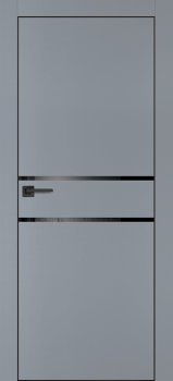 Межкомнатная дверь PROFILO PORTE ПХ-18 черная кромка с 4-х ст. Серый матовый фото