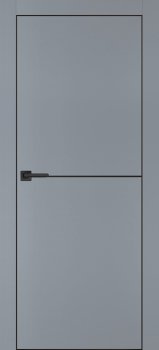 Межкомнатная дверь PROFILO PORTE ПХ-19 черная кромка с 4-х ст. Серый матовый фото