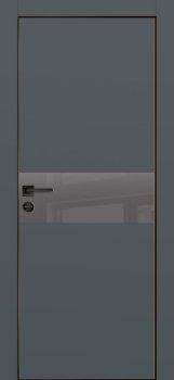 Межкомнатная дверь PROFILO PORTE ПХ- 3 черная кромка с 4-х ст. Графит матовый фото