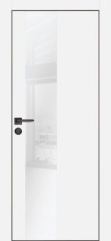 Межкомнатная дверь PROFILO PORTE ПХ- 6 черная кромка с 4-х ст. Белый матовый фото