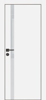 Межкомнатная дверь PROFILO PORTE ПХ- 8  черная кромка с 4-х ст. Белый матовый фото