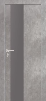 Межкомнатная дверь PROFILO PORTE ПХ- 6  AL кромка с 2-х ст. Серый бетон фото