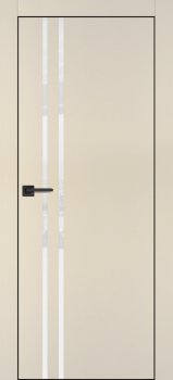 Межкомнатная дверь PROFILO PORTE ПХ-11  черная кромка с 4-х ст. Бежевый матовый фото
