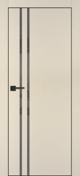 Межкомнатная дверь PROFILO PORTE ПХ-11  черная кромка с 4-х ст. Бежевый матовый фото