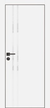Межкомнатная дверь PROFILO PORTE ПХ-11  черная кромка с 4-х ст. Белый матовый фото
