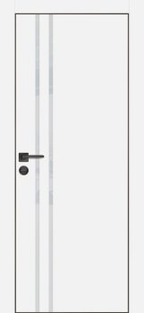 Межкомнатная дверь PROFILO PORTE ПХ-11  черная кромка с 4-х ст. Белый матовый фото