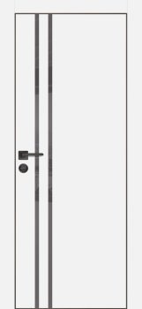 Межкомнатная дверь PROFILO PORTE ПХ-11  черная кромка с 4-х ст. Белый матовый фото