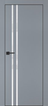 Межкомнатная дверь PROFILO PORTE ПХ-11  черная кромка с 4-х ст. Серый матовый фото