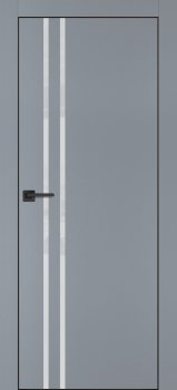 Межкомнатная дверь PROFILO PORTE ПХ-11  черная кромка с 4-х ст. Серый матовый фото