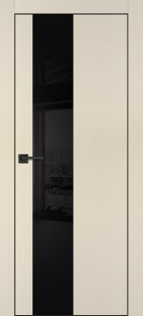 Межкомнатная дверь PROFILO PORTE ПХ-6 черная кромка с 4-х ст. Бежевый матовый фото