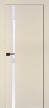 Межкомнатная дверь PROFILO PORTE ПХ-8  черная кромка с 4-х ст. Бежевый матовый фото