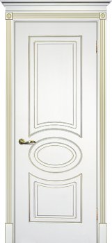 Межкомнатная дверь ТЕКОНА Смальта 03 Белый ral 9003  патина золото фото