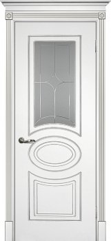 Межкомнатная дверь ТЕКОНА Смальта 03 Белый ral 9003  патина серебро фото